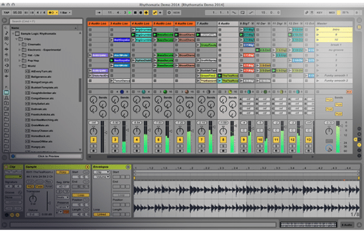 screenshot of ableton live software playing back audio