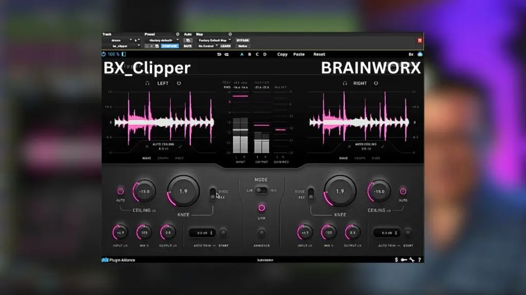 Graphic interface of the Brainworx BX_Clipper