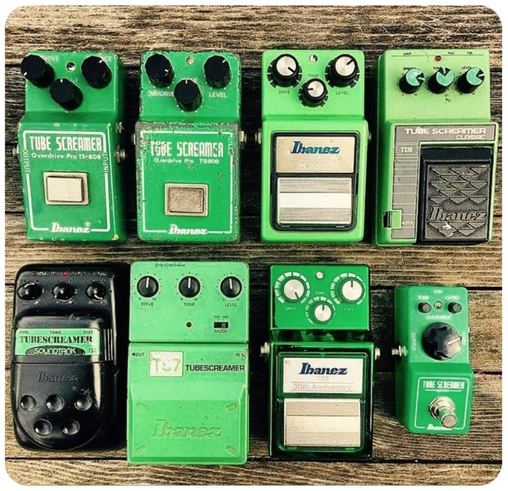 green guitar pedals