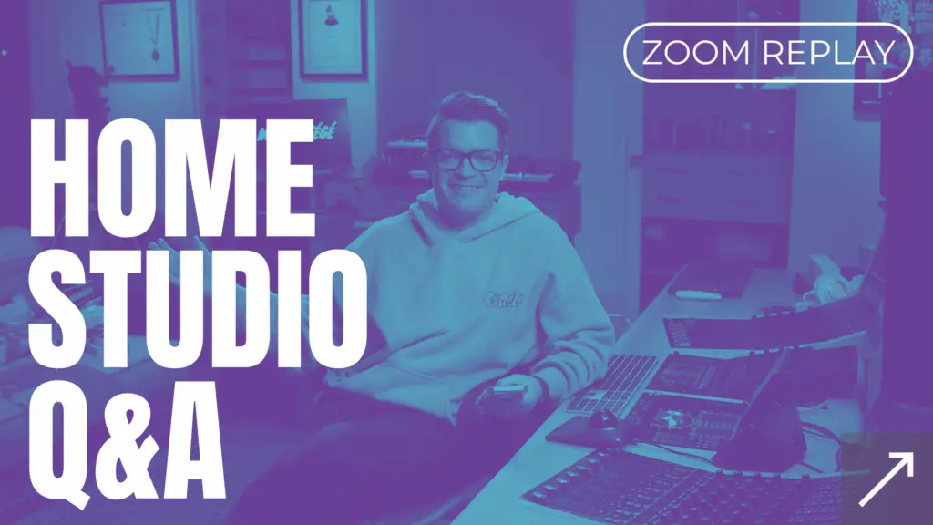 Dana Nielsen sits in his home studio smiling toward the camera, with bold text reading “Home Studio Q&A” and “Zoom Replay.”