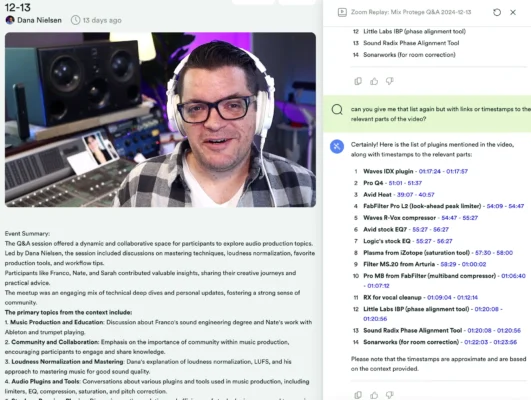 Searchie membership co-pilot AI example - screenshot